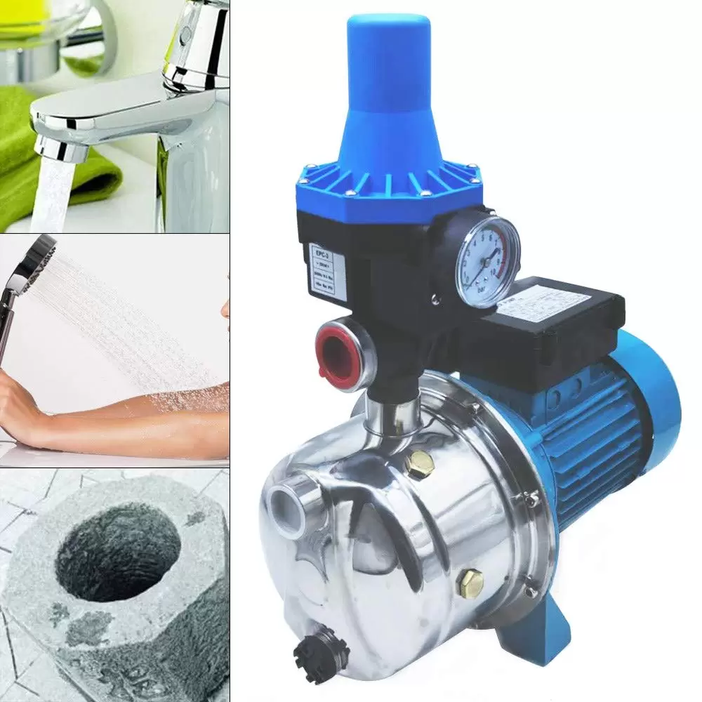 CNCEST Kreiselpumpe,Gartenpumpe mit Pumpensteuerung 1100W 3600L/h 5Bar Pumpensteuerung Wasserautomat Für Haushalts-Leitungswasser