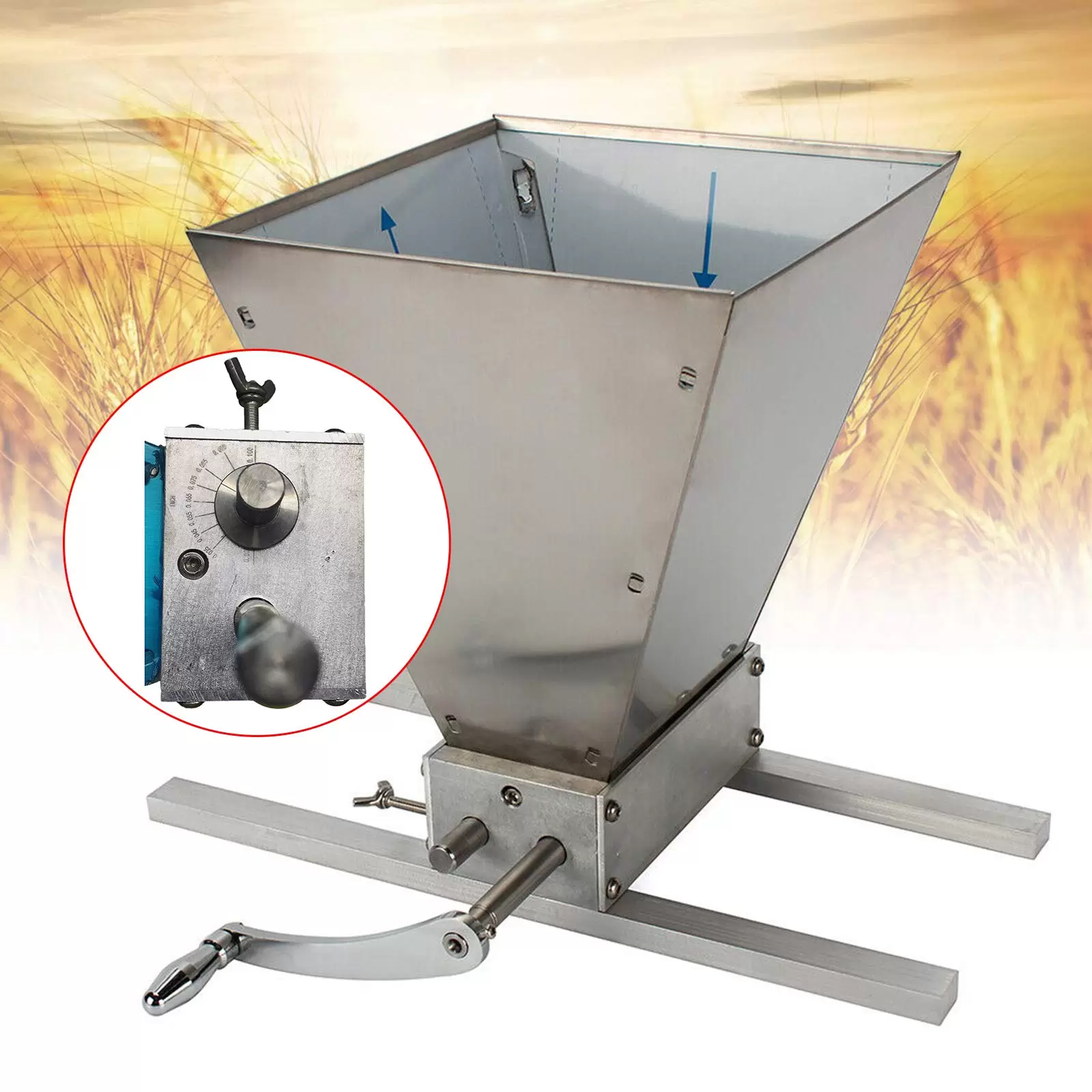 2 Walzen Malzmühle Getreidemühle Mit Edelstahlwalzen Gerstenbrecher