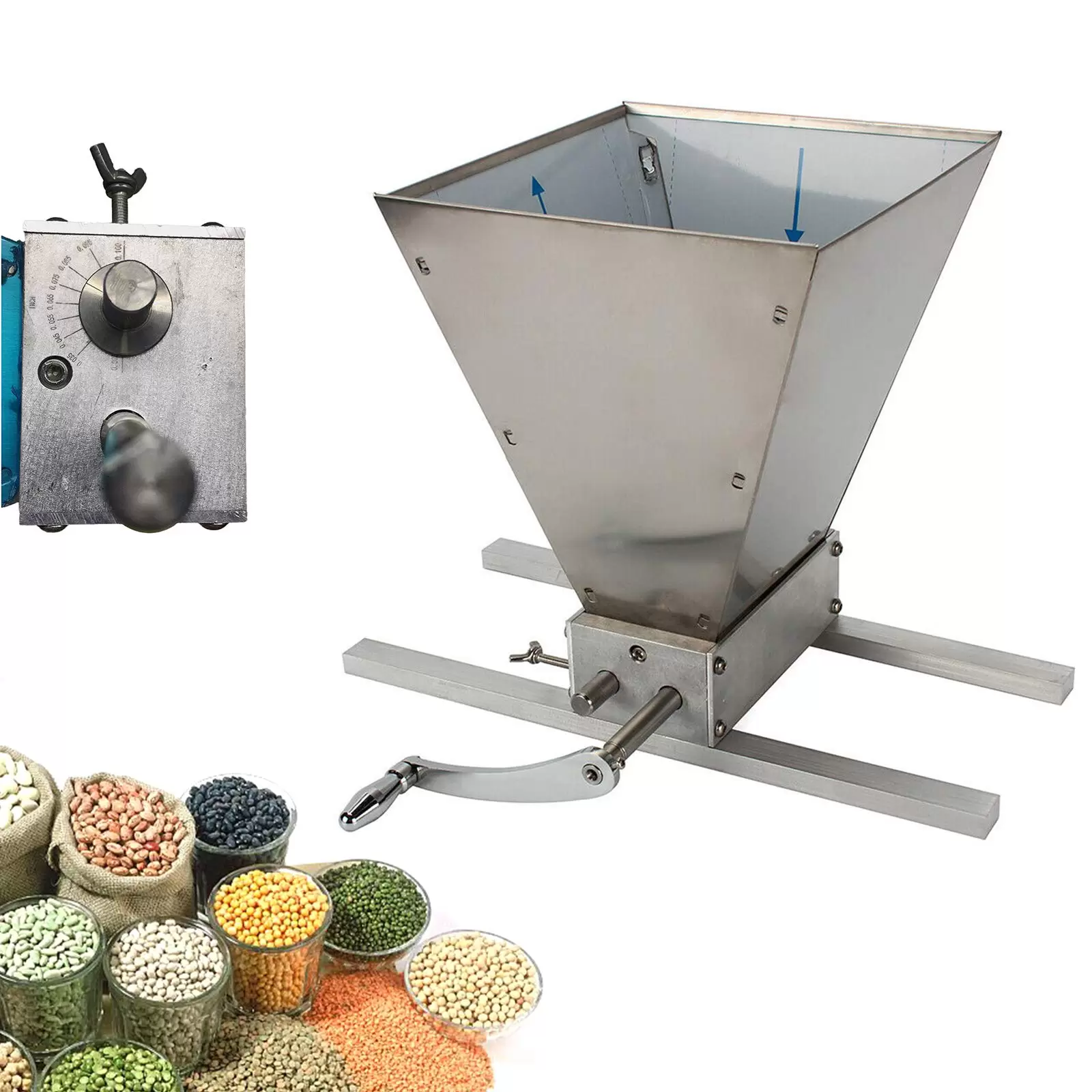 2 Walzen Malzmühle Getreidemühle Mit Edelstahlwalzen Gerstenbrecher