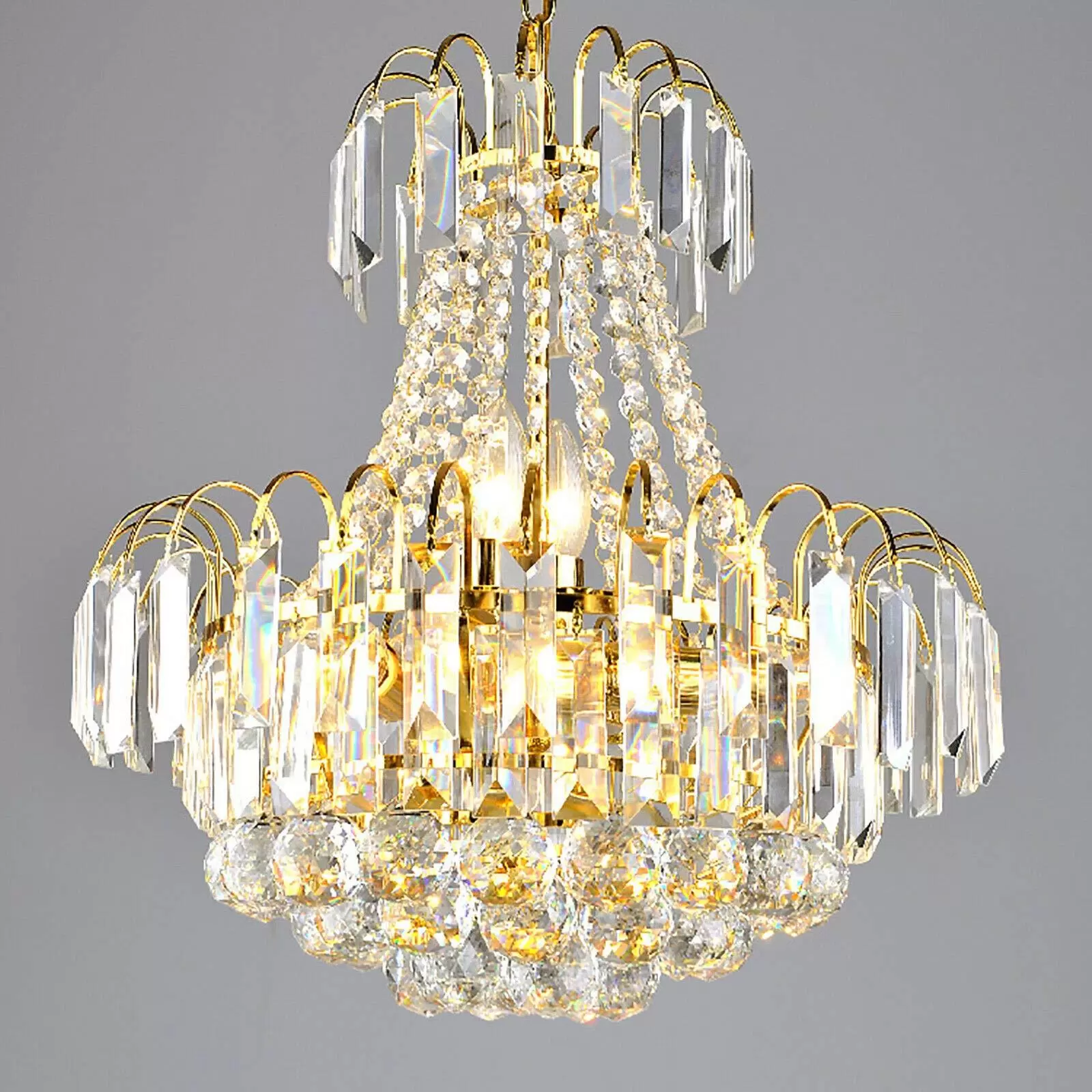60CM Modern K9 Kristall Deckenleuchte Gold Deckenlampe  LED Kronleuchter Lampe