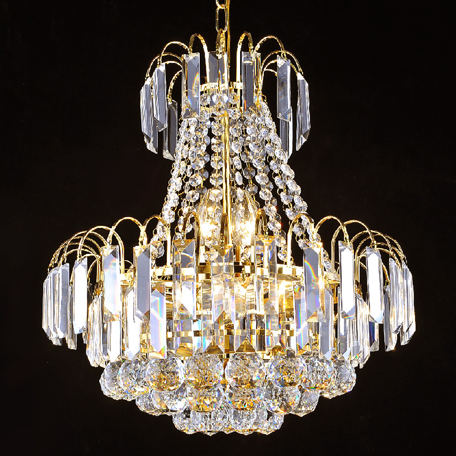 CNCEST Moderne Kristall-Kronleuchter Gold plattiert K9 Crystal Ball Raindrop Luxuriöse elegante Pendelleuchte Beleuchtung