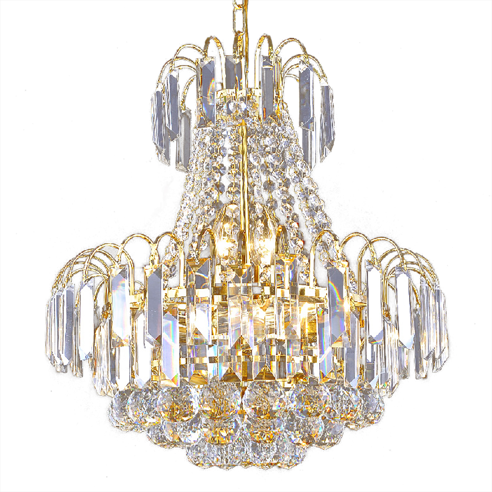 CNCEST Moderne Kristall-Kronleuchter Gold plattiert K9 Crystal Ball Raindrop Luxuriöse elegante Pendelleuchte Beleuchtung