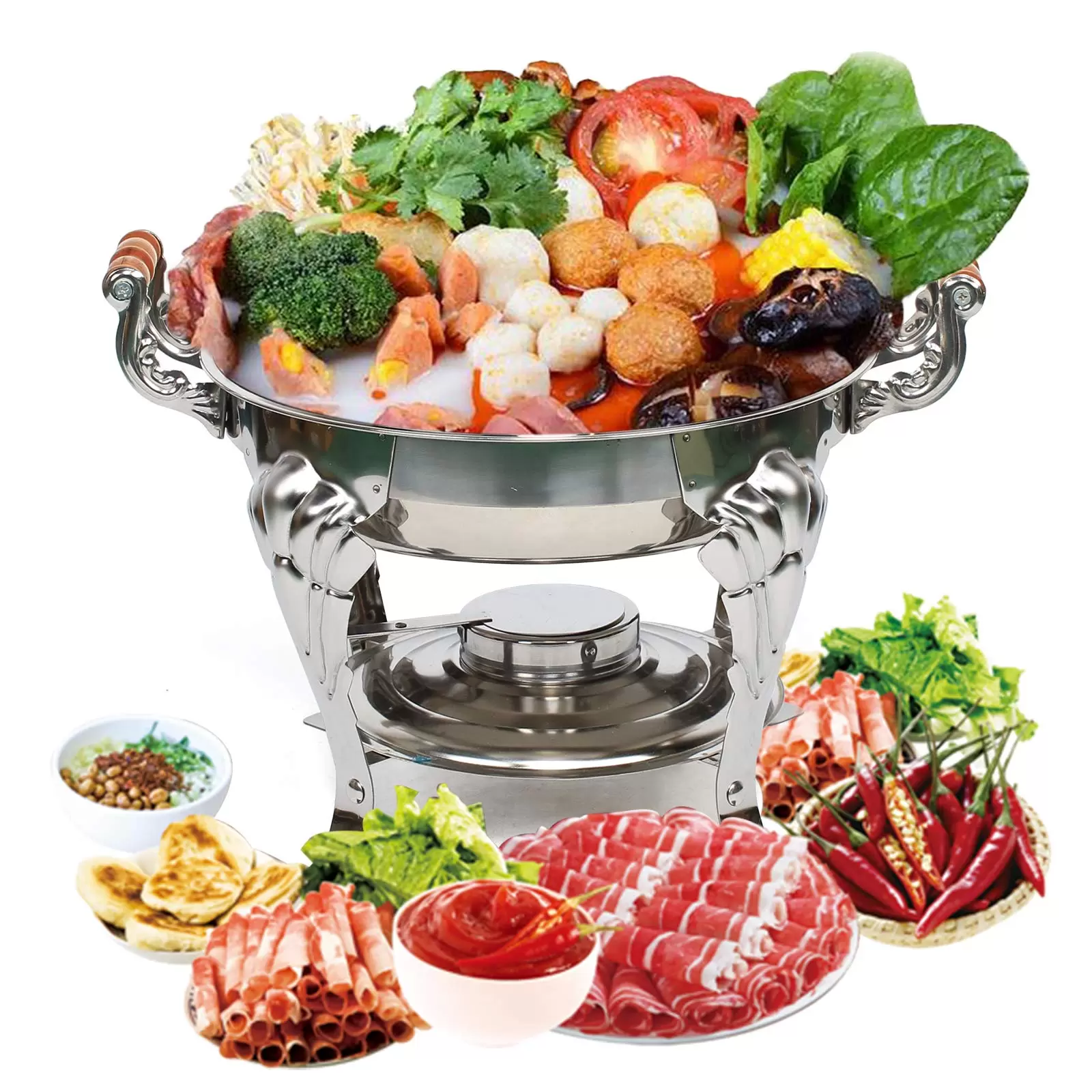 Warmhaltebehälter Runden Edelstahl Chafing Dish Speisenwärmer Lebensmittelisolierung