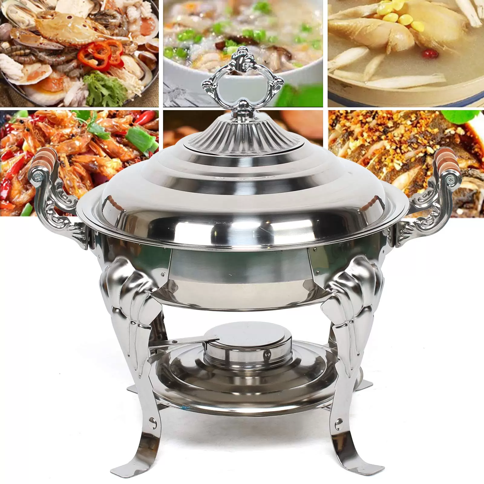 Warmhaltebehälter Runden Edelstahl Chafing Dish Speisenwärmer Lebensmittelisolierung