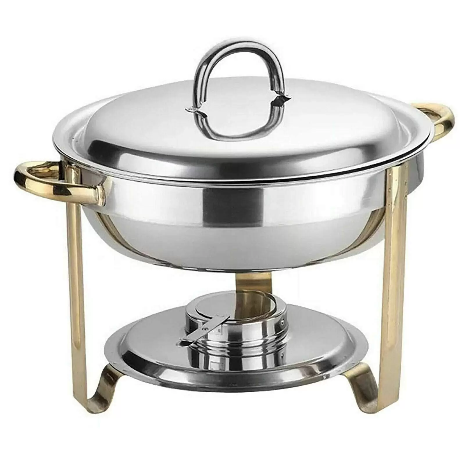 Chafing Dish Set 4L Runde Edelstahl mit Kraftstoffpastenbehälter