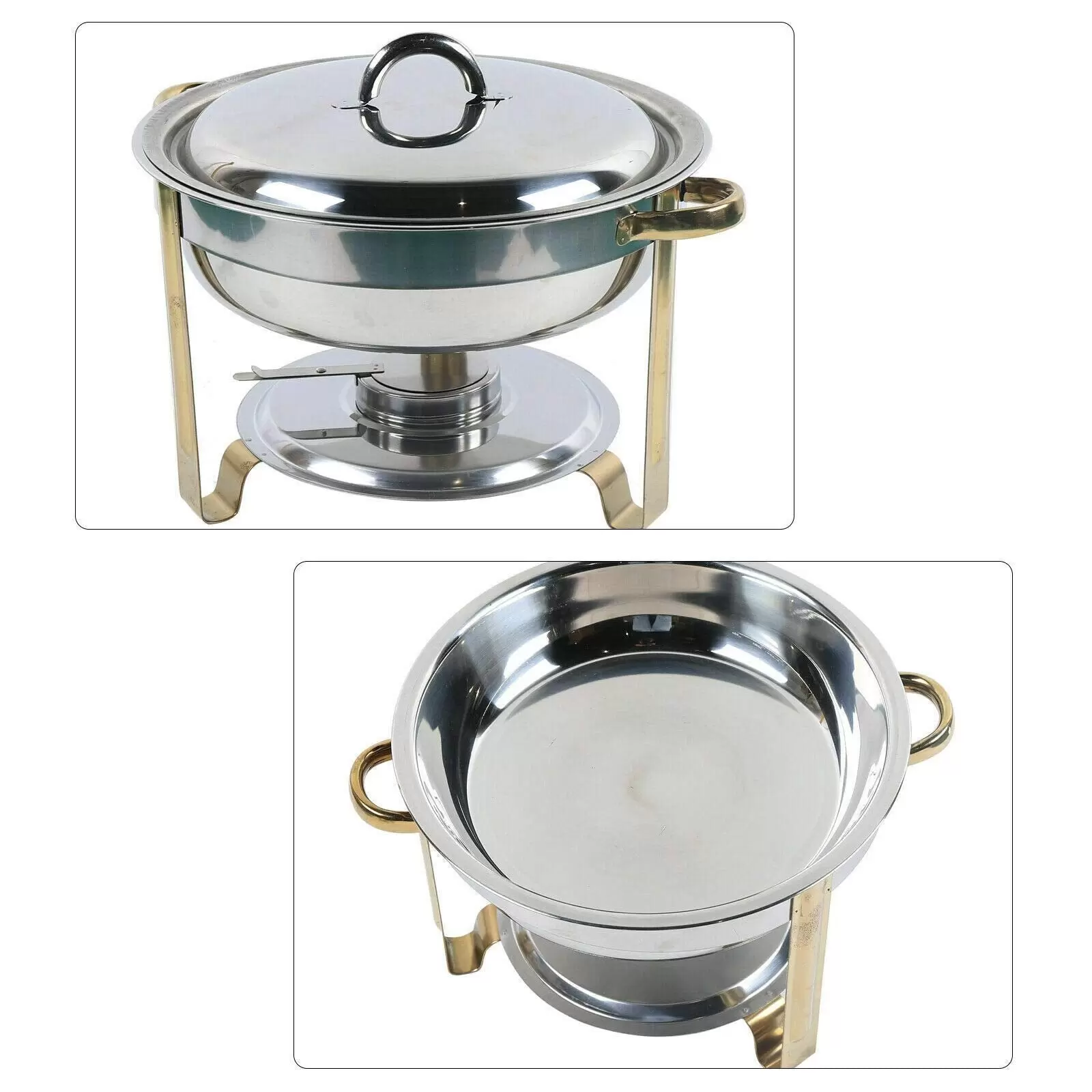 Chafing Dish Set 4L Runde Edelstahl mit Kraftstoffpastenbehälter Chafing Dish Set 4L Runde Edelstahl mit Kraftstoffpastenbehälter
