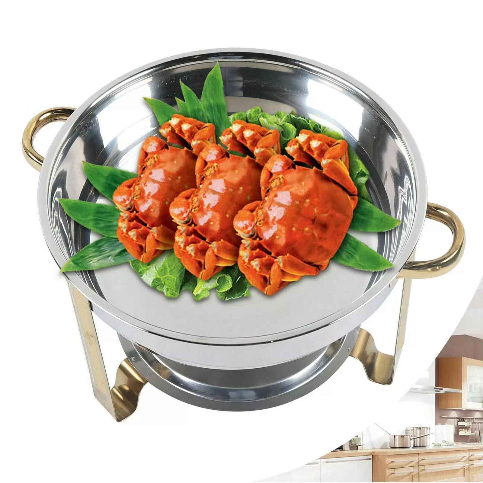 Chafing Dish Set 4L Runde Edelstahl mit Kraftstoffpastenbehälter Chafing Dish Set 4L Runde Edelstahl mit Kraftstoffpastenbehälter