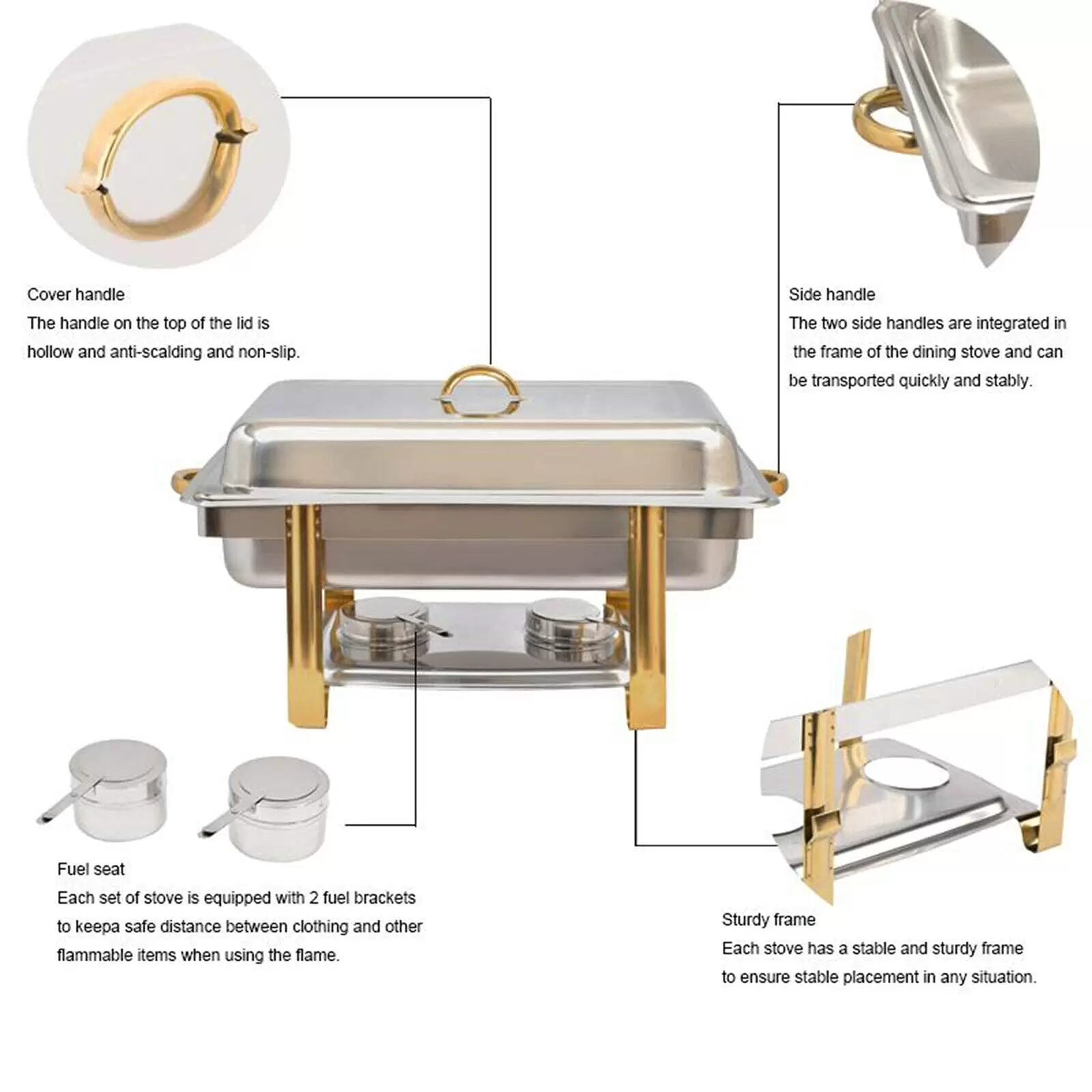 9L Edelstahl Chafing Dish inkl. 1/1 GN-Behälter Warmhaltebehälter 9L Edelstahl Chafing Dish inkl. 1/1 GN-Behälter Warmhaltebehälter