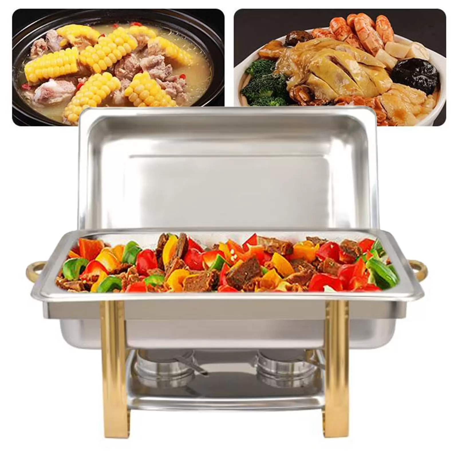 9L Edelstahl Chafing Dish inkl. 1/1 GN-Behälter Warmhaltebehälter 9L Edelstahl Chafing Dish inkl. 1/1 GN-Behälter Warmhaltebehälter