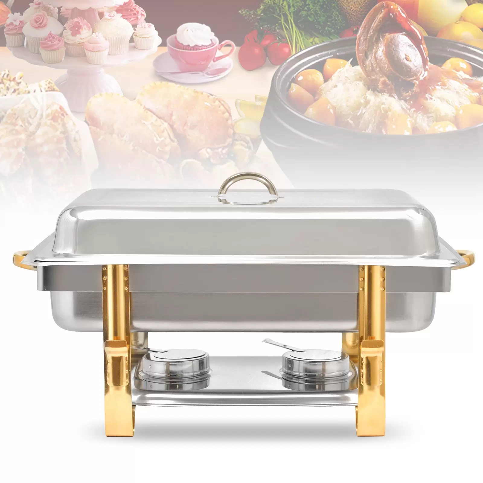 9L Edelstahl Chafing Dish inkl. 1/1 GN-Behälter Warmhaltebehälter 9L Edelstahl Chafing Dish inkl. 1/1 GN-Behälter Warmhaltebehälter