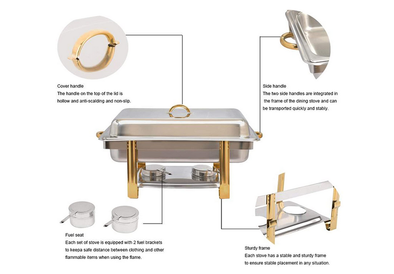 9L Edelstahl Chafing Dish inkl. 1/1 GN-Behälter Warmhaltebehälter