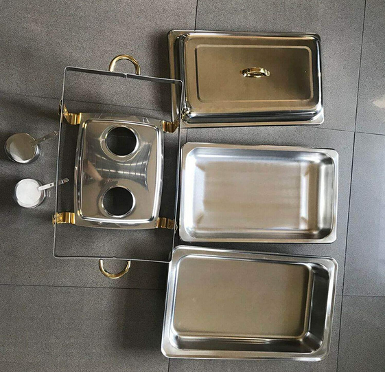 9L Edelstahl Warmhaltebehälter Chafing Dish Speisenwärmer für Frühstücksbereich