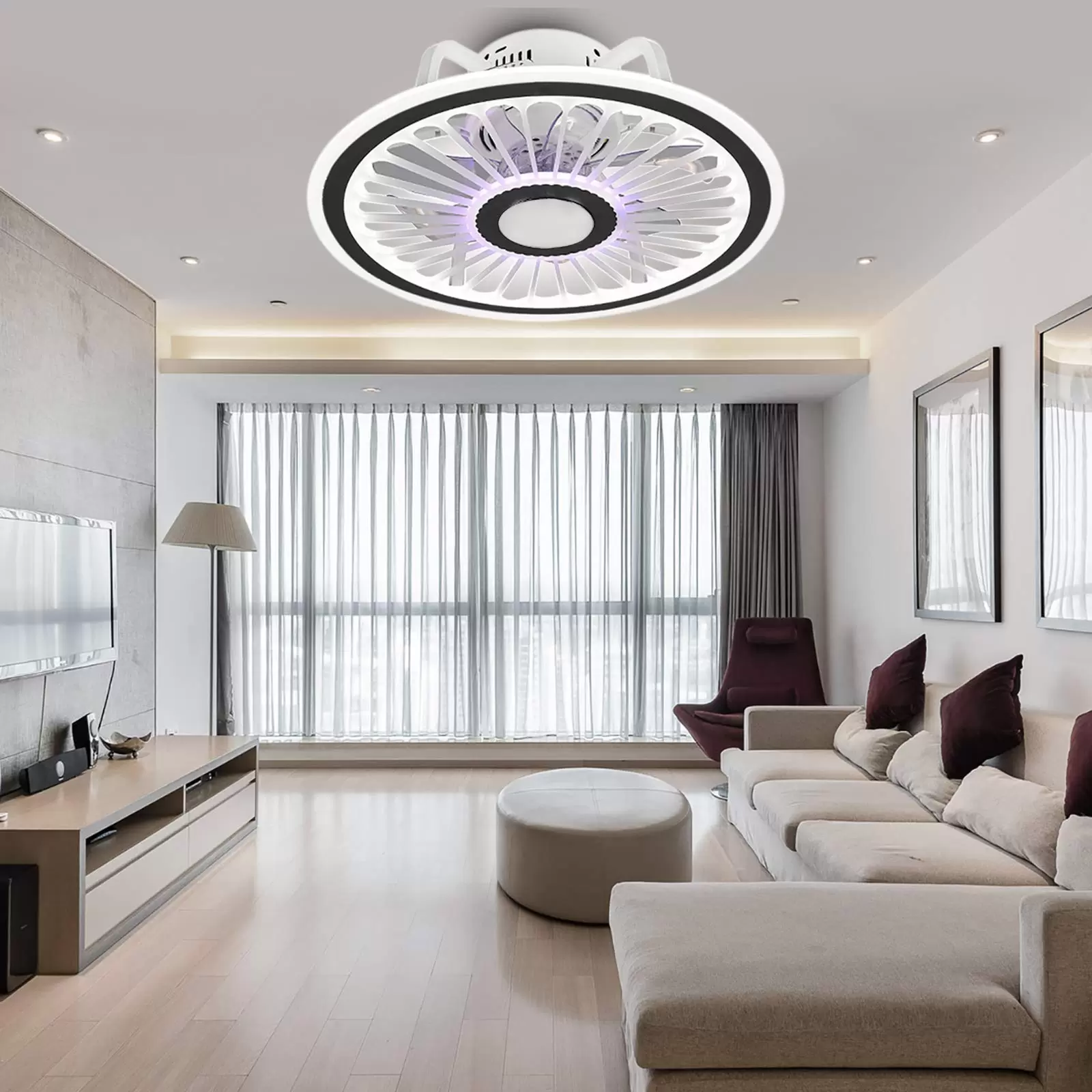 48x18cm Deckenventilator mit Beleuchtung Moderne LED Deckenlampen