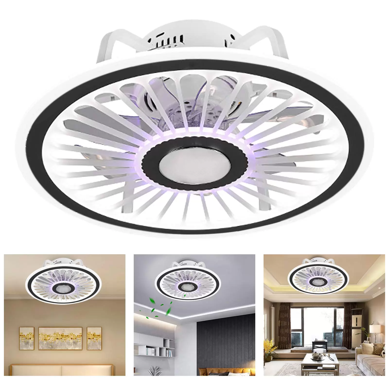 48x18cm Deckenventilator mit Beleuchtung Moderne LED Deckenlampen