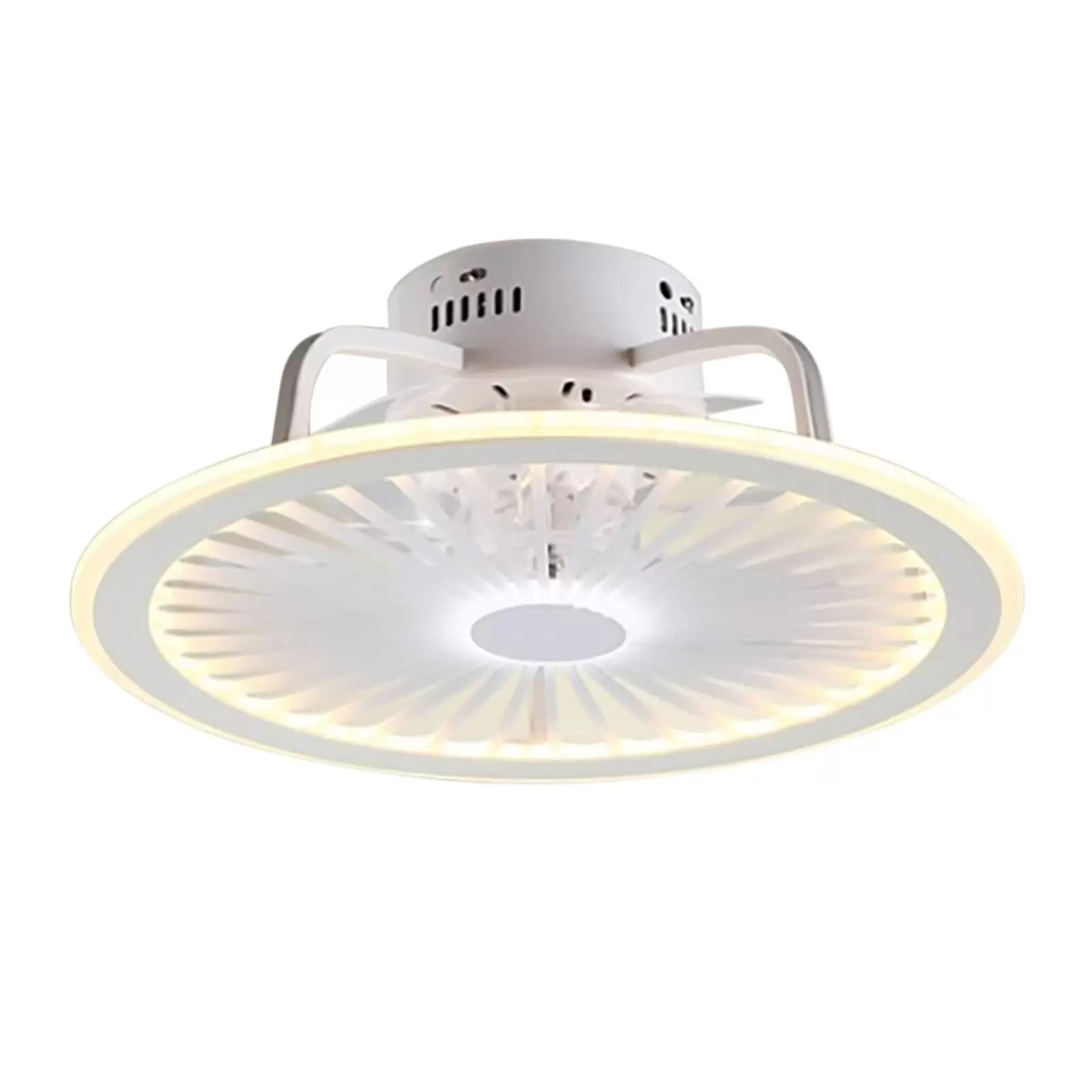 48*18cm Modern Deckenventilator mit Beleuchtung LED Dimmbar Deckenleuchte Remote für Wohnzimmer, Esszimmer, Foyer