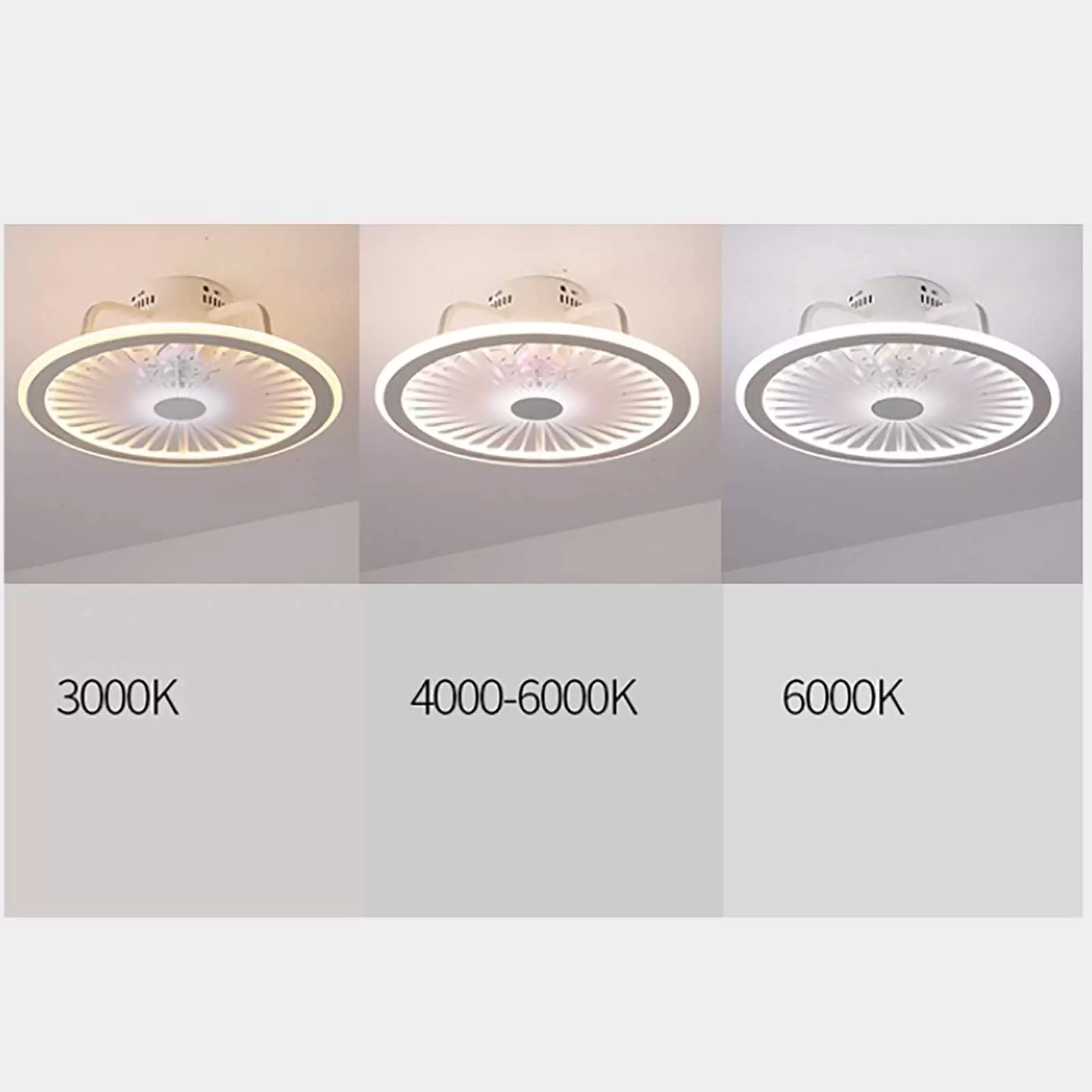 48*18cm Modern Deckenventilator mit Beleuchtung LED Dimmbar Deckenleuchte Remote für Wohnzimmer, Esszimmer, Foyer