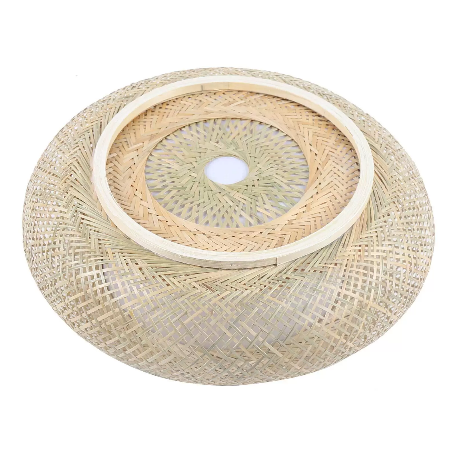 E27 50CM Deckenleuchte Bambus-Geflecht Suspension Bambus Deckenleuchte Lampe Rattan 3 Lampe Vintage Stil