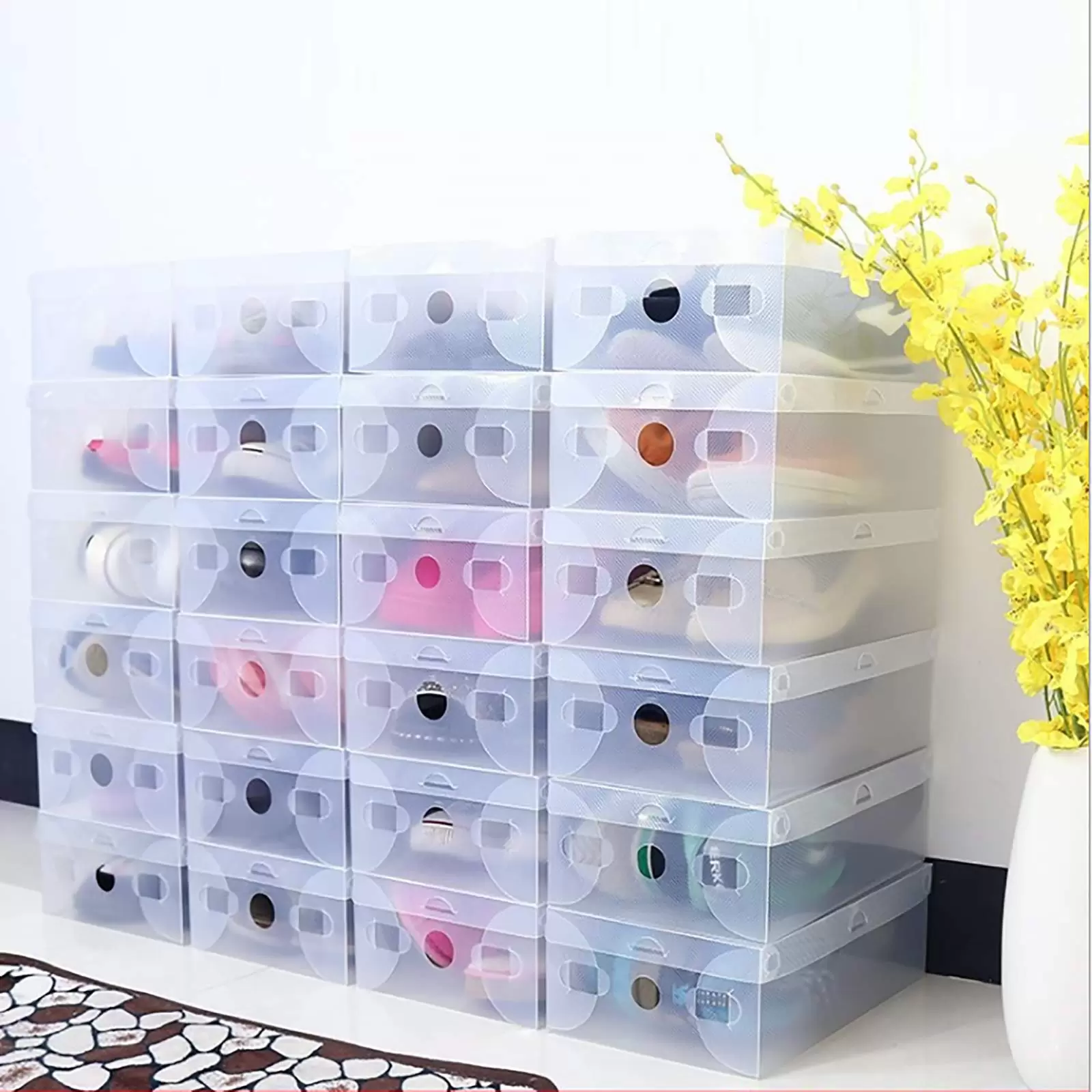 CNCEST 20x Schuhboxen Stapelbarer Schuhorganizer, 28x18x10cm, Kunststoffbox Schuhkarton Aufbewahrung Transparent CNCEST 20x Schuhboxen Stapelbarer Schuhorganizer, 28x18x10cm, Kunststoffbox Schuhkarton Aufbewahrung Transparent