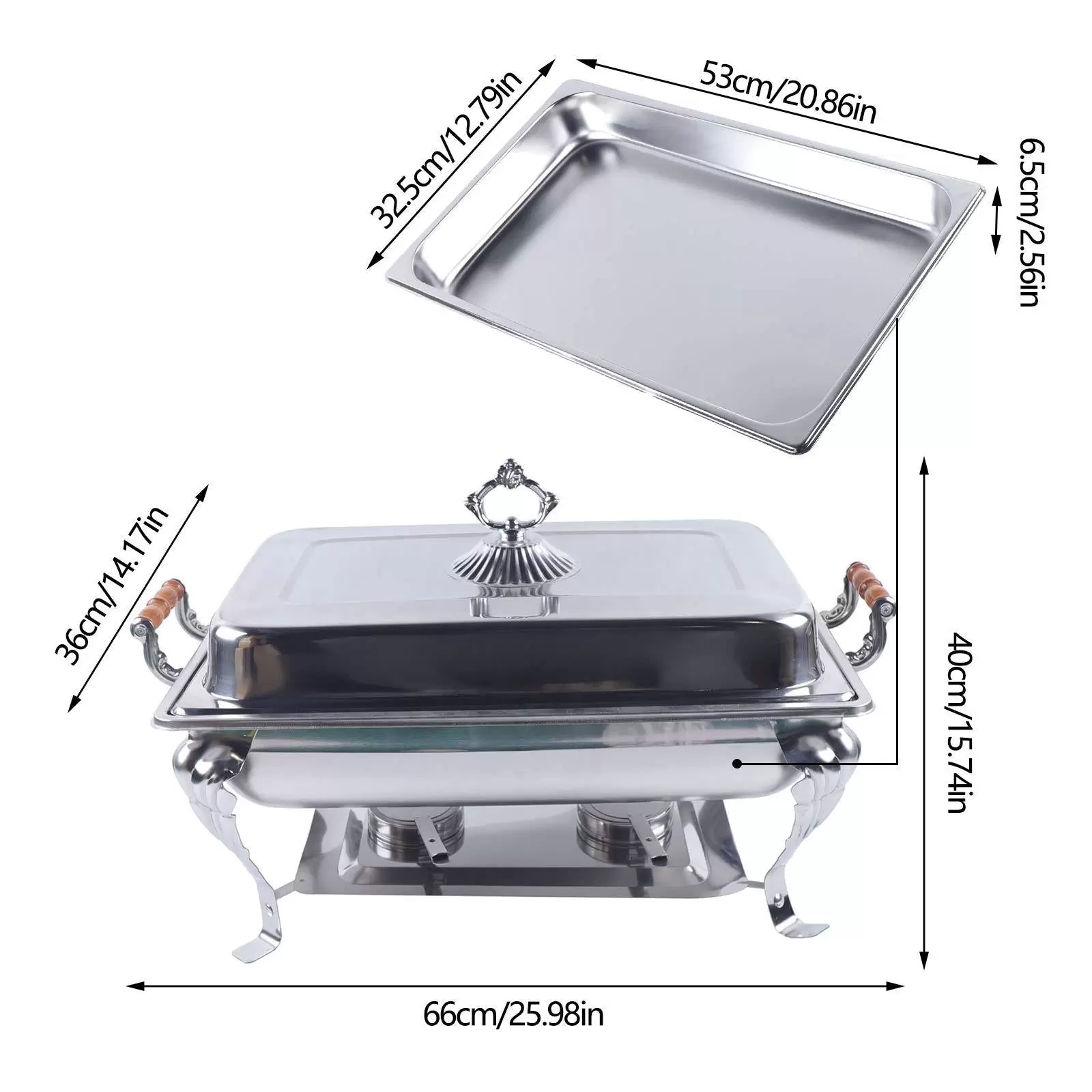 Chafing Dish Warmhaltebehälter Essen Speisenwärmer Edelstahl Wärmebehälter