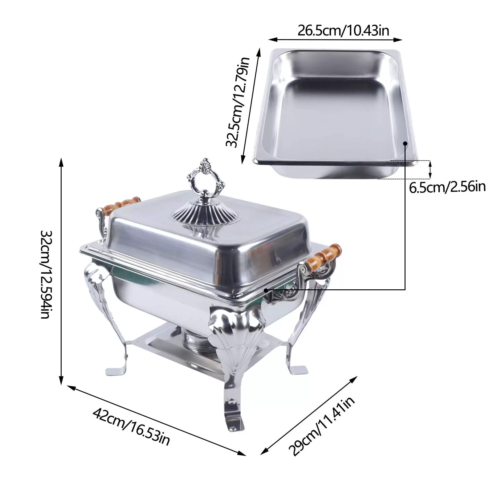Edelstahl Warmhaltebehälter Chafing Dish Speisenwärmer Lebensmittelisolierung 42 * 29 * 32 cm für Catering, Buffet und Party Edelstahl Warmhaltebehälter Chafing Dish Speisenwärmer Lebensmittelisolierung 42 * 29 * 32 cm für Catering, Buffet und Party
