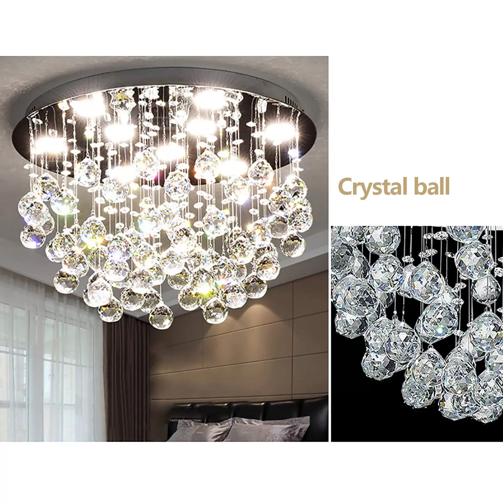 Modern Kronleuchter Kristall Deckenleuchte Kristalle K9 Moderne Unterputz Schlafzimmerlampe