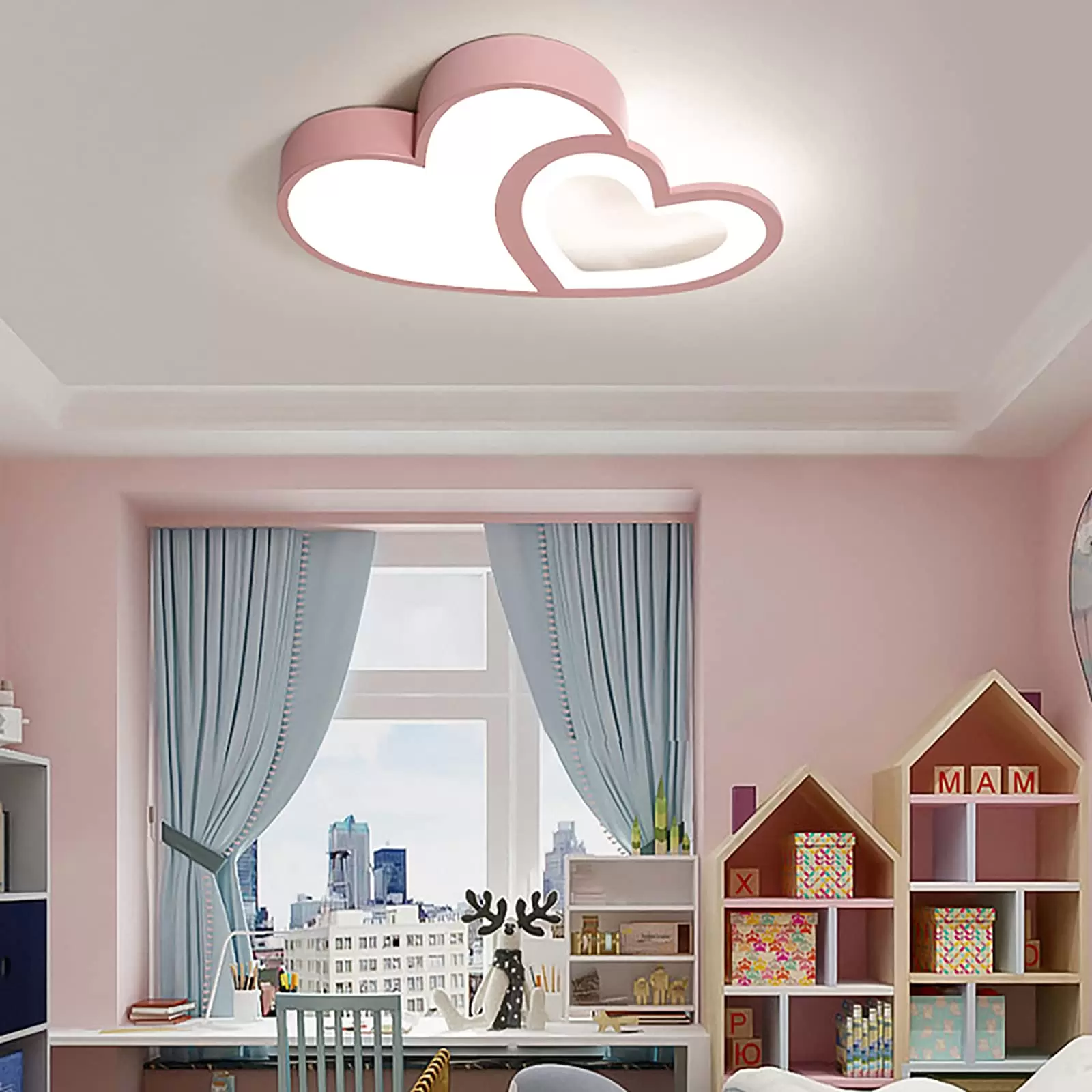 LED Kinderzimmer Decken Lampe Herzförmig Acryl Lampe Dimmbar LED Deckenlampe Kinderzimmer Decken Lampe