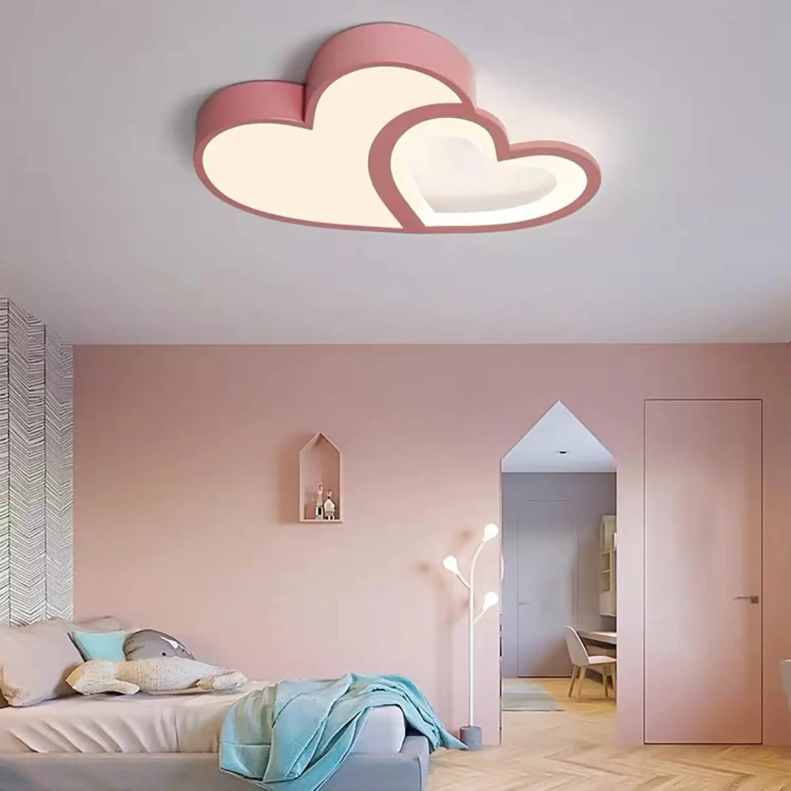 LED Kinderzimmer Decken Lampe Herzförmig Acryl Lampe Dimmbar LED Deckenlampe Kinderzimmer Decken Lampe