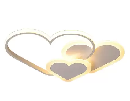 Herzförmige LED Kinderzimmerlampe Deckenleuchte Dimmbar Mit Fernbedienung Rosa Deckenlampe