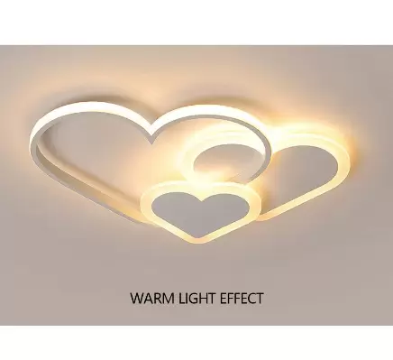 Herzförmige LED Kinderzimmerlampe Deckenleuchte Dimmbar Mit Fernbedienung Rosa Deckenlampe