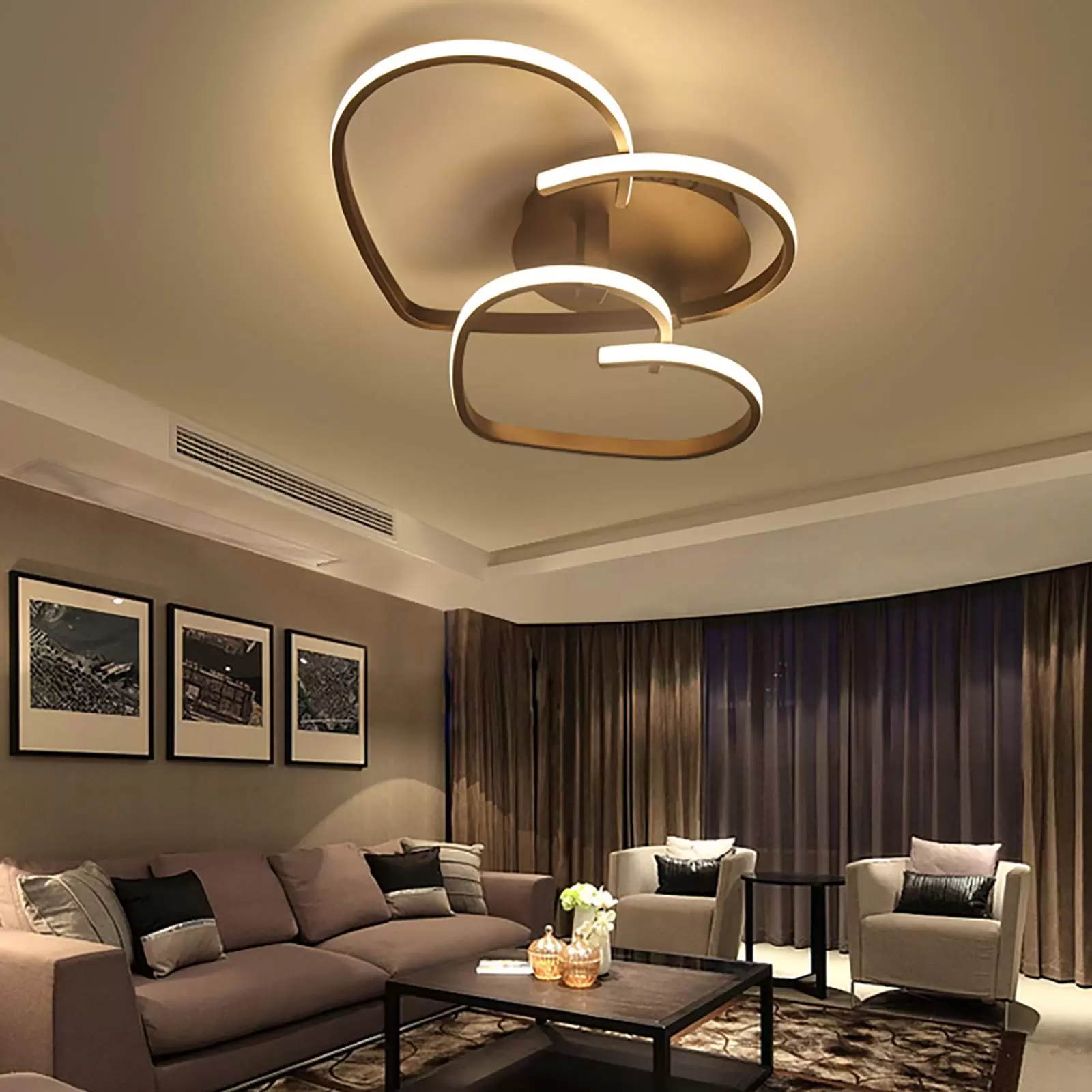 LED Moderne Deckenleuchte Stufenlos Dimmbare Herzform Design mit Fernbedienung Schlafzimmer Lampe