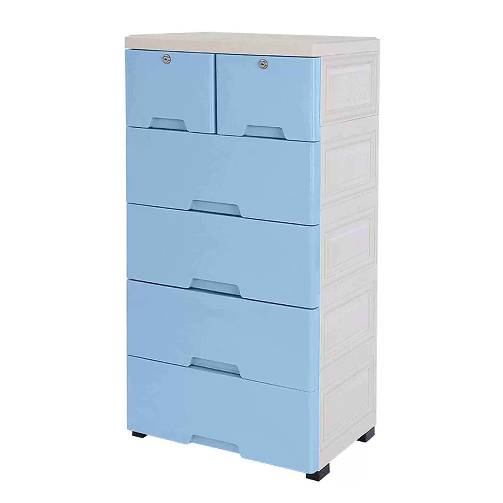 Kommode mit 6 Schubladen Schubladenschrank aus Kunststoff Schubladencontainer Beistellschrank