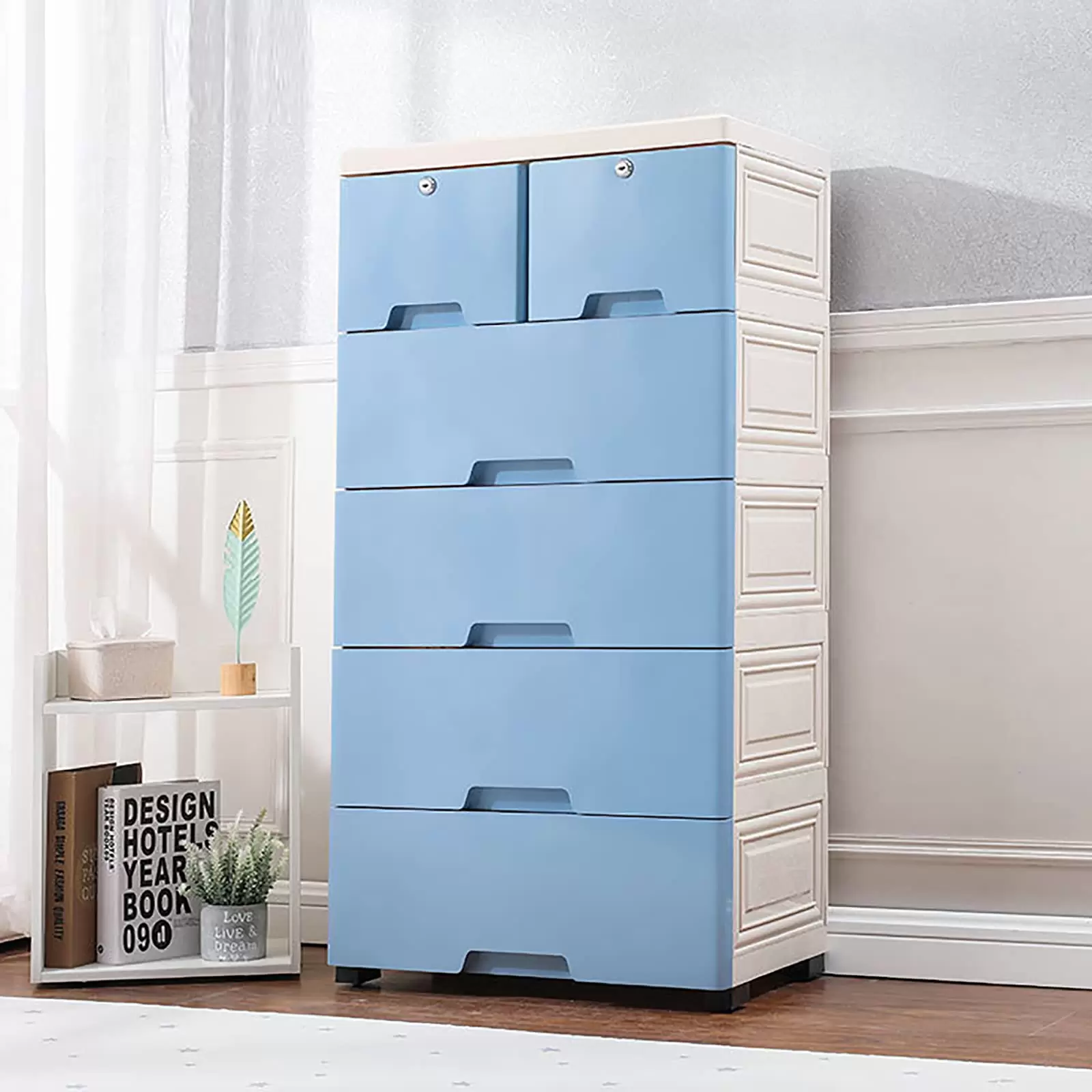 Kommode mit 6 Schubladen Schubladenschrank aus Kunststoff Schubladencontainer Beistellschrank Kommode mit 6 Schubladen Schubladenschrank aus Kunststoff Schubladencontainer Beistellschrank