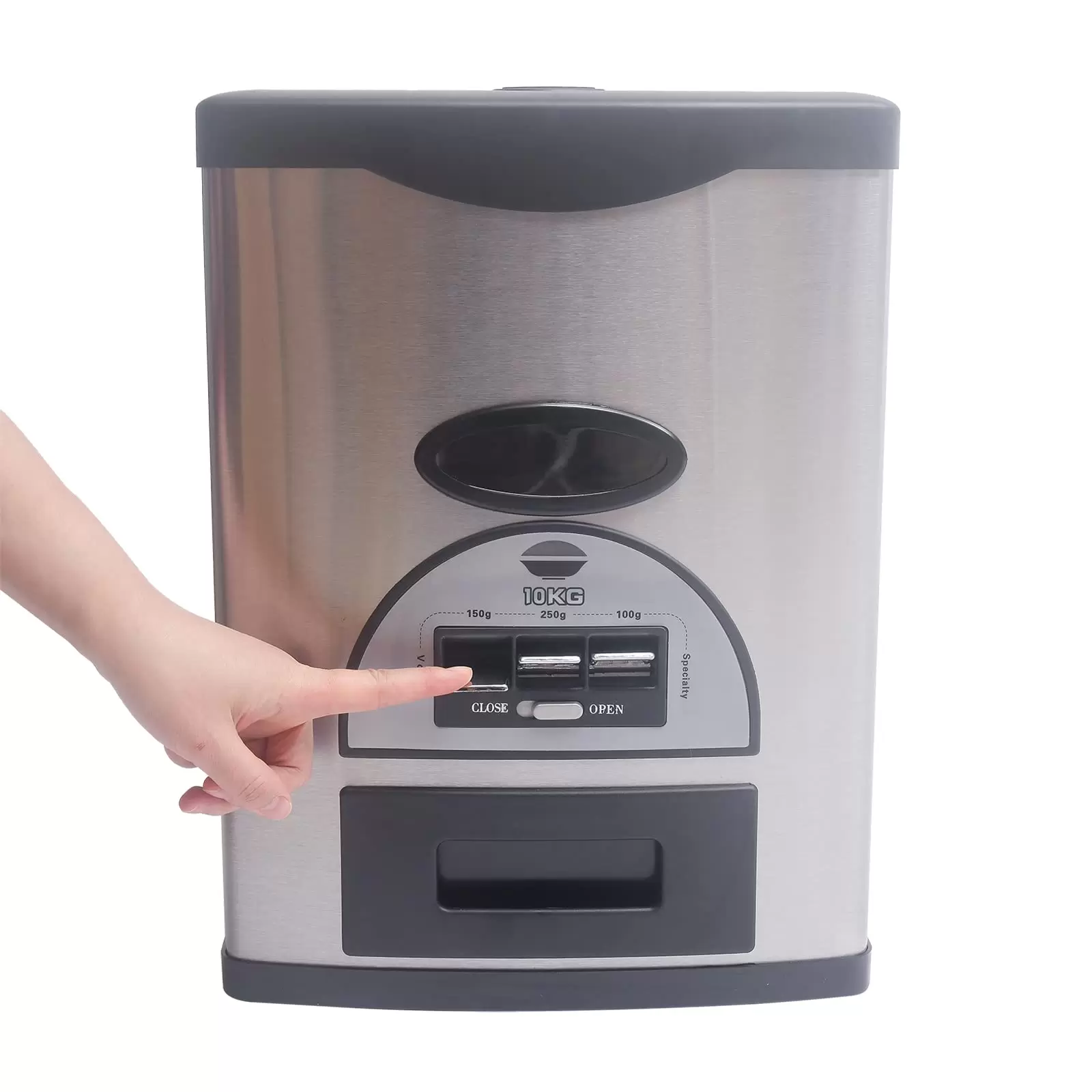 Automatische Reisspender Aufbewahrungsbehälter Edelstahl Reisspender Küche Trockenen Lebensmittel Spender 10kg/22lb Automatische Reisspender Aufbewahrungsbehälter Edelstahl Reisspender Küche Trockenen Lebensmittel Spender 10kg/22lb