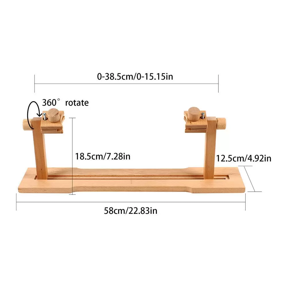 Holz Stickständer Kreuz Kreuzstich Rahmen Stickregal, 360 Grad Drehbar