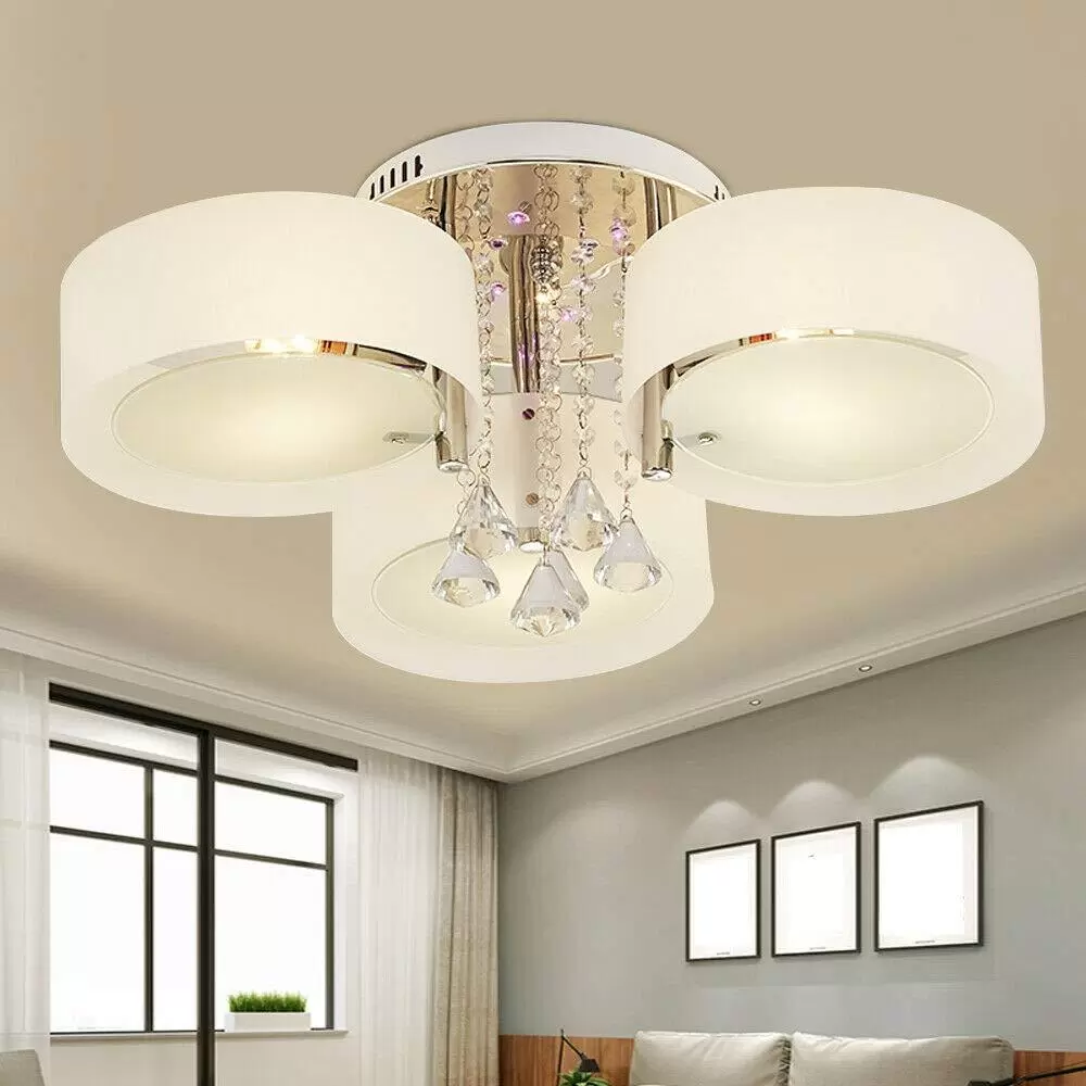 Modern Kristall Kronleuchter LED Acryl Dimmbar Farbwechsel Licht mit Fernbedienung