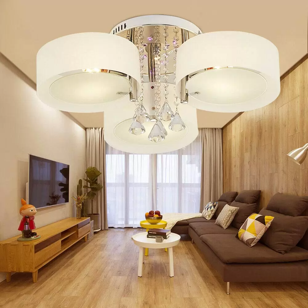 Modern Kristall Kronleuchter LED Acryl Dimmbar Farbwechsel Licht mit Fernbedienung