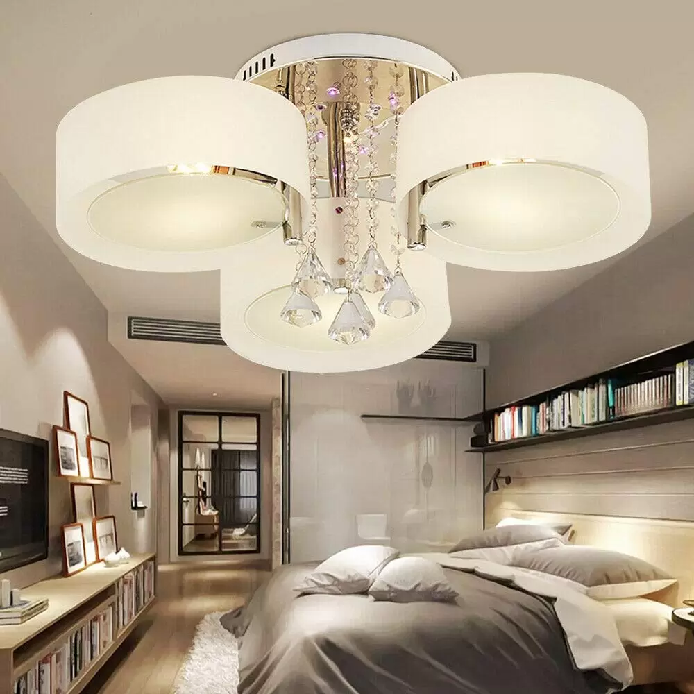 Modern Kristall Kronleuchter LED Acryl Dimmbar Farbwechsel Licht mit Fernbedienung