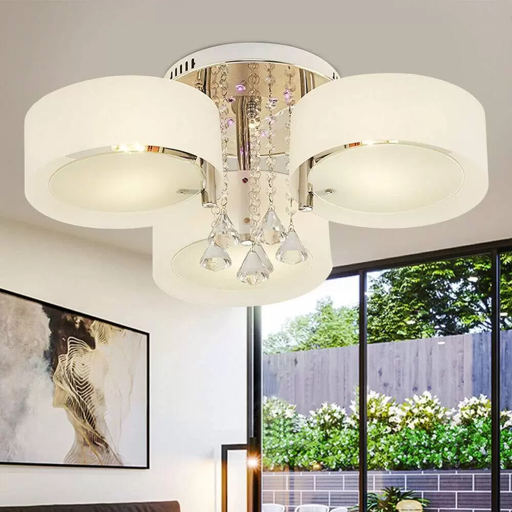 Modern Kristall Kronleuchter LED Acryl Dimmbar Farbwechsel Licht mit Fernbedienung