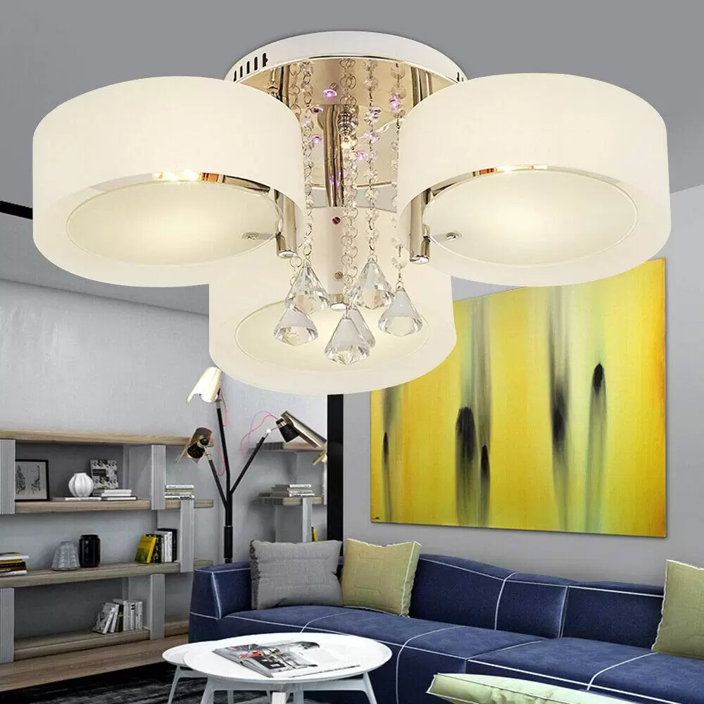 Modern Kristall Kronleuchter LED Acryl Dimmbar Farbwechsel Licht mit Fernbedienung