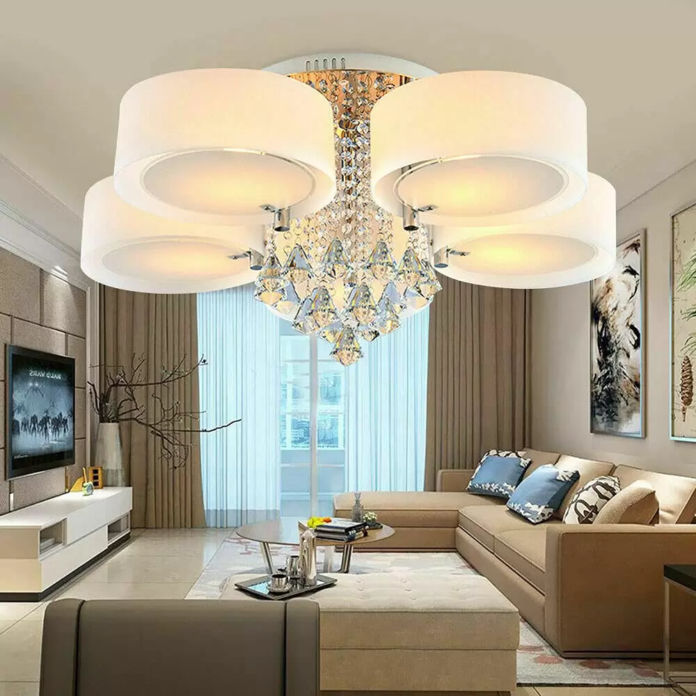 Kronleuchter Modern Modern Kristall Deckenlampe Hängeleuchte Kronleuchter 5 heads mit Fernbedienung