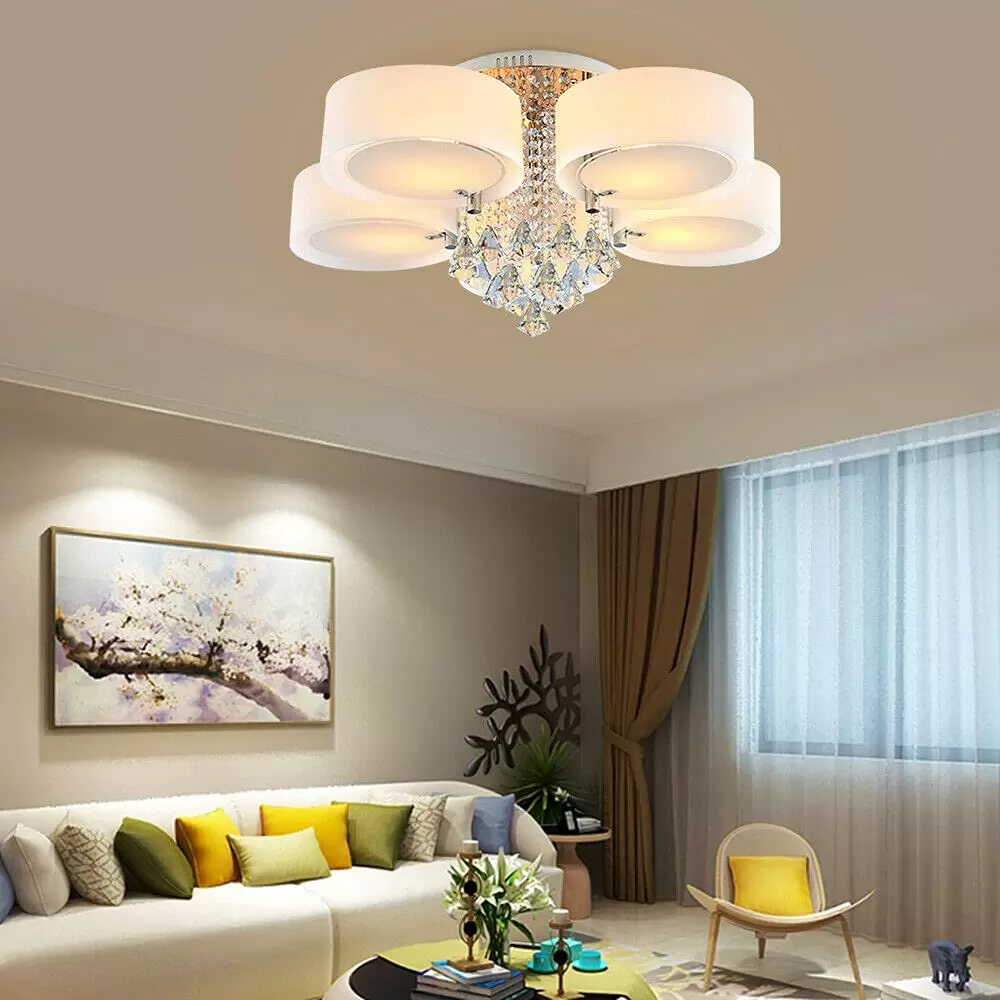 Kronleuchter Modern Modern Kristall Deckenlampe Hängeleuchte Kronleuchter 5 heads mit Fernbedienung