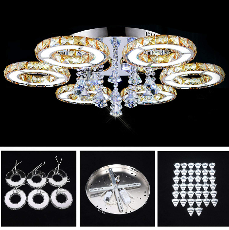 Kristall Deckenleuchte Deckenlampe Modern Led Hängeleuchten Lampen