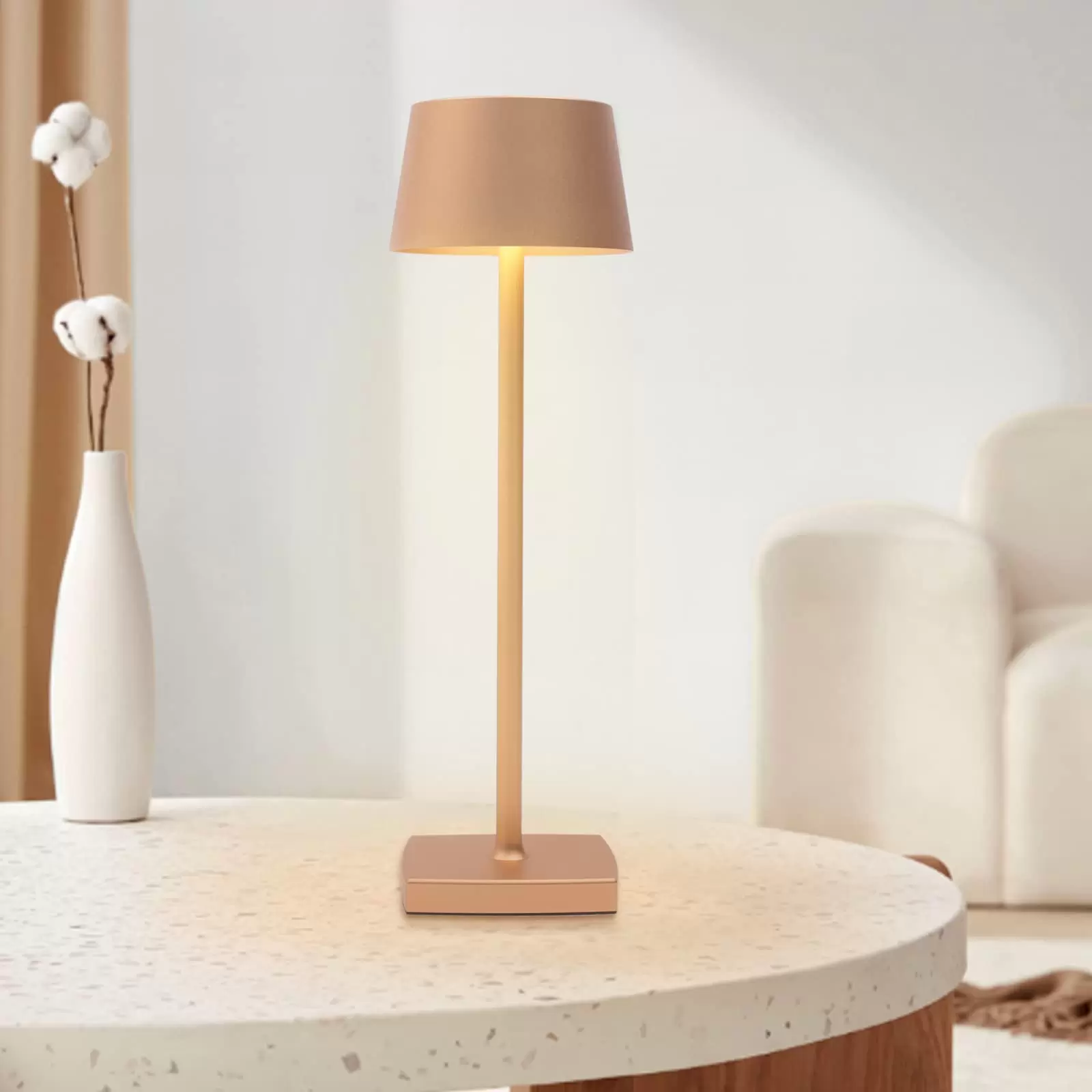 Kabellose Tischlampe Wiederaufladbare Nachttischlampe Kabellos LED Dimmbar Tischleuchte