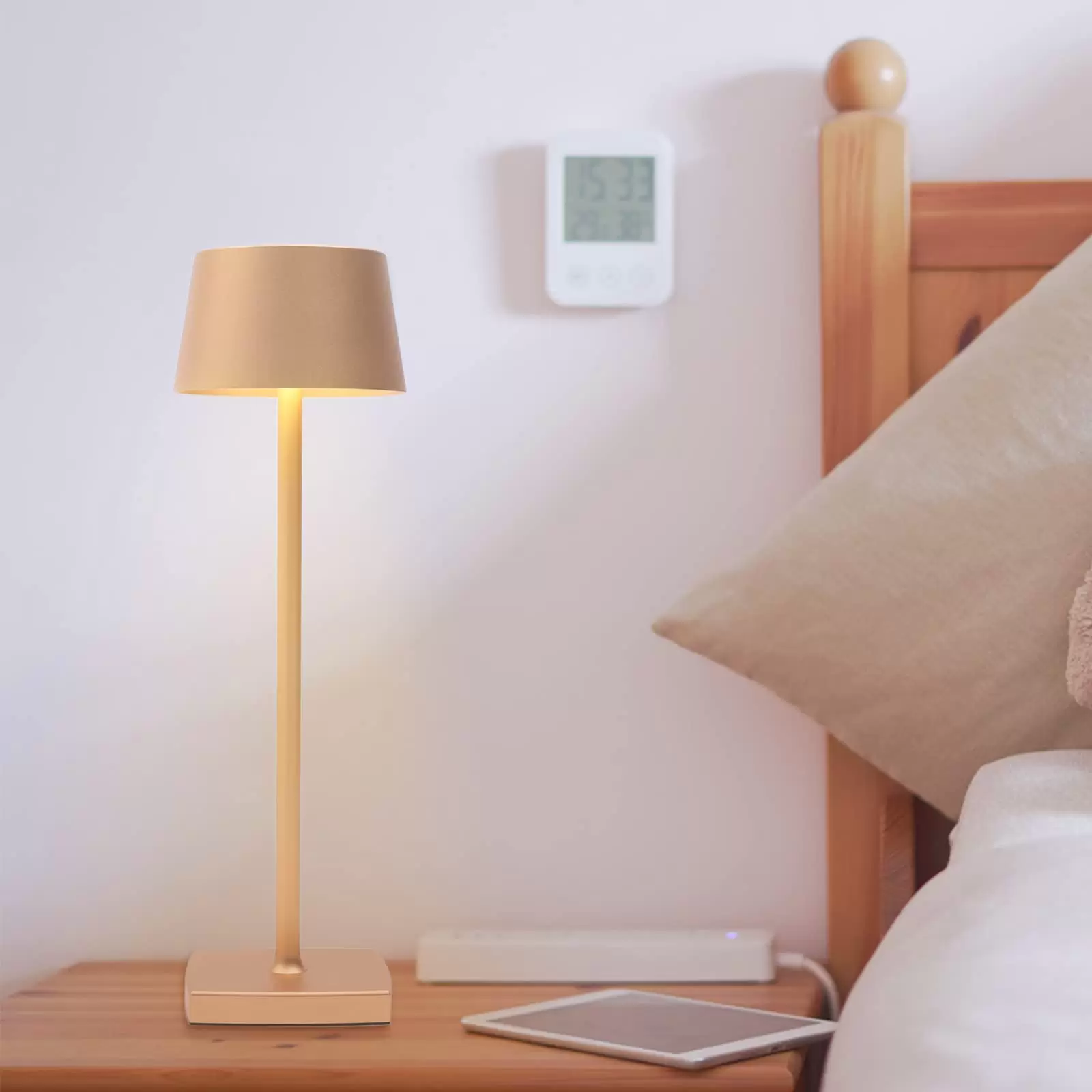 Kabellose Tischlampe Wiederaufladbare Nachttischlampe Kabellos LED Dimmbar Tischleuchte