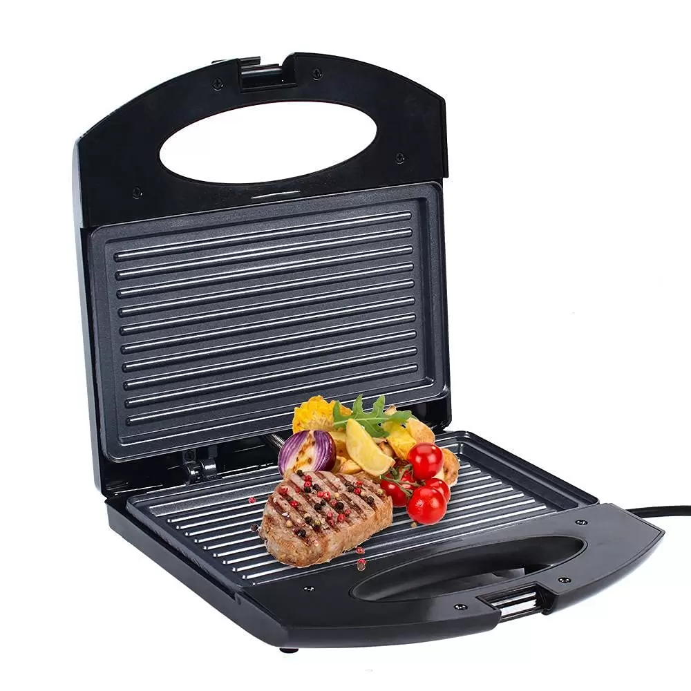 CNCEST 600-750W Steakmaschine Heizmaschine Doppelseitiger Kontaktgrill Tisch Elektro Grill