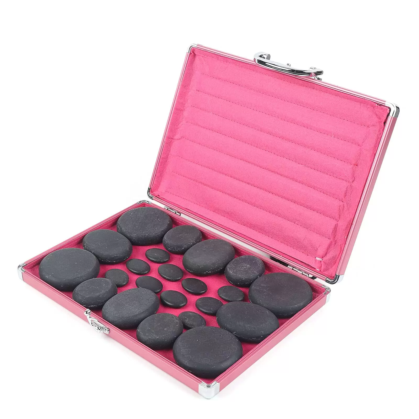 20 Stück Hot Stone Massage Set Schwarz Stein Wärmesteine Wärmegerät Spa Massagesteine Mit Heizbox