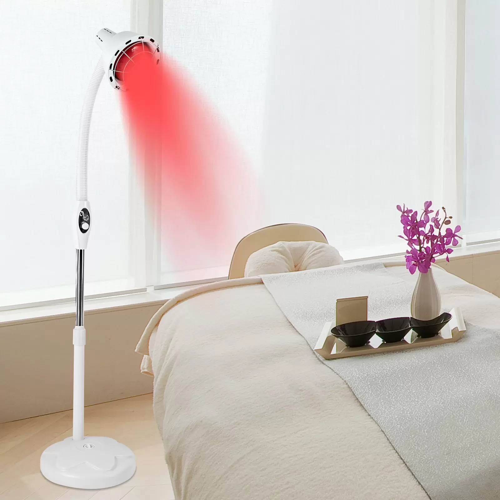 275W Infrarotlampe Wärmelampe Infrarotstrahler Rotlichtlampe 360° Universalkopf mit Ständer 275W Infrarotlampe Wärmelampe Infrarotstrahler Rotlichtlampe 360° Universalkopf mit Ständer