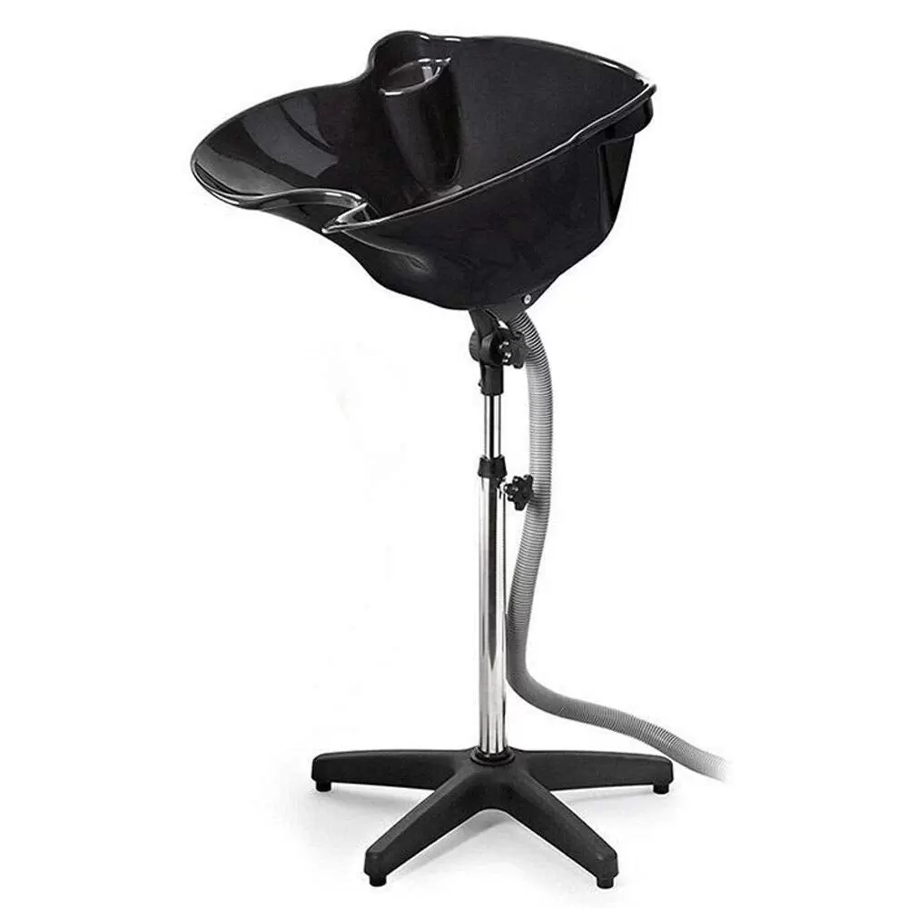48 x 50 cm Mobil Friseur Waschbecken Schwarz Mobile Rückwärtswaschbecken
