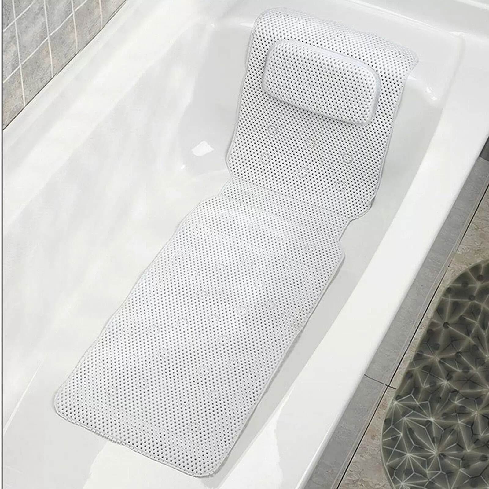 Badewannenmatte Ganzkörper mit Kissen 36x 125x 0,5cm Matratze für Badewanne