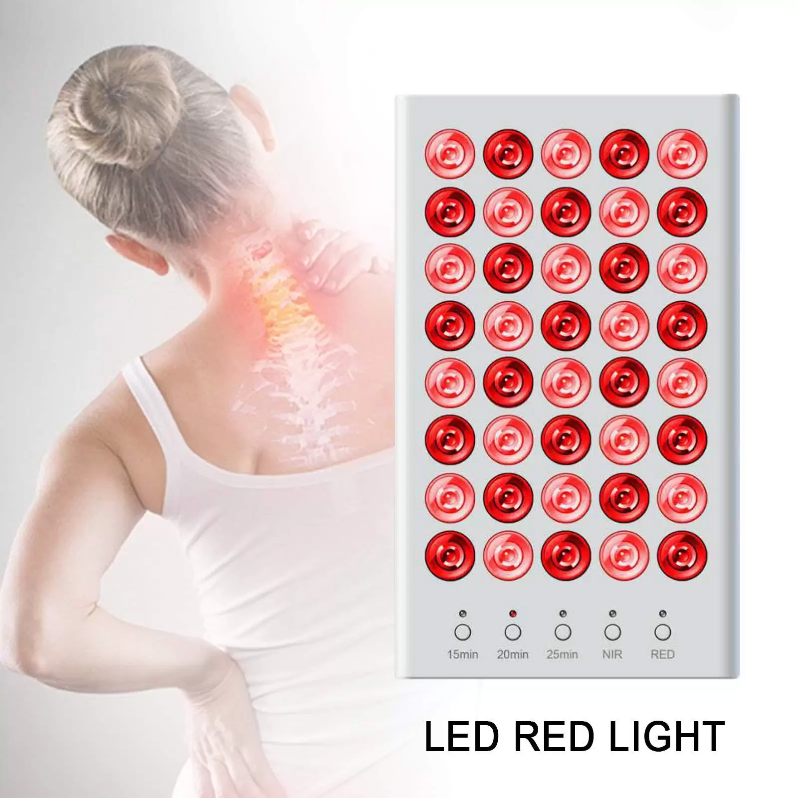 5W 40LEDS Infrarot Lampe Panel 660nm+850nm Rotlicht Licht Therapie